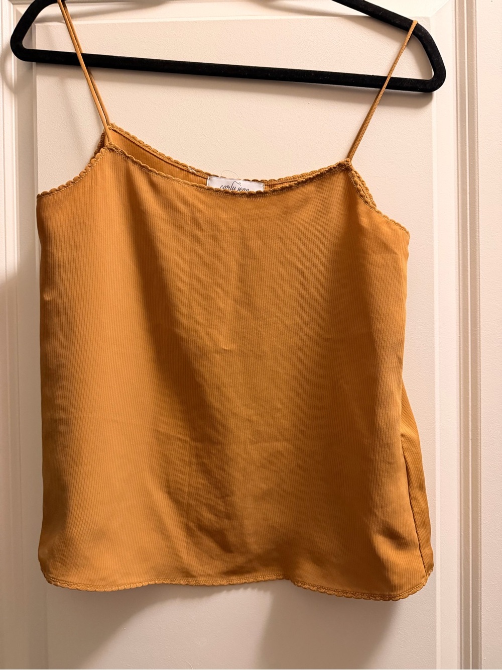 Cathy Jean Mustard Satin Spaghetti Strap Cami